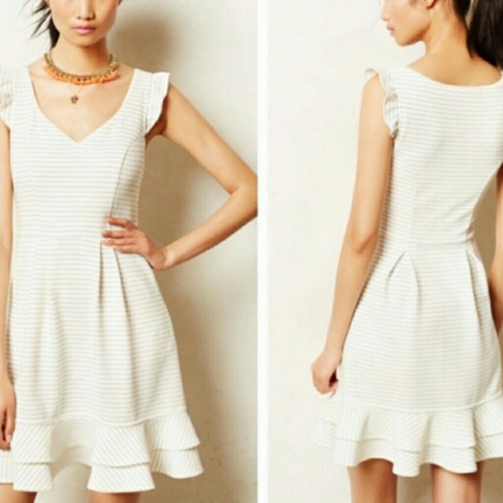 Anthropologie Sundance White Black Stripe Dress 2